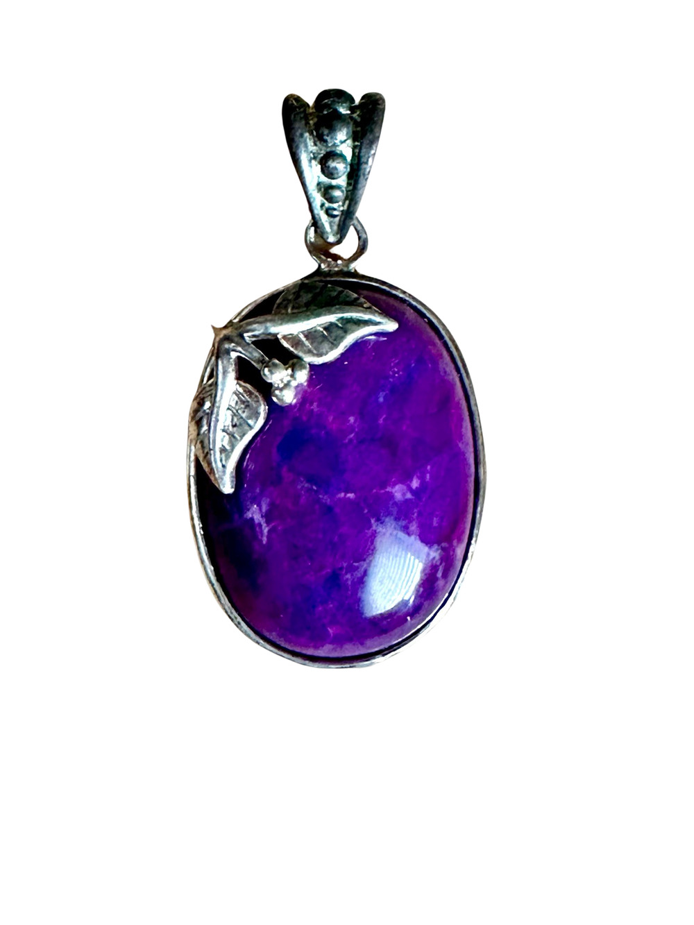 Vintage Purple Flourite Gemstone Pendant